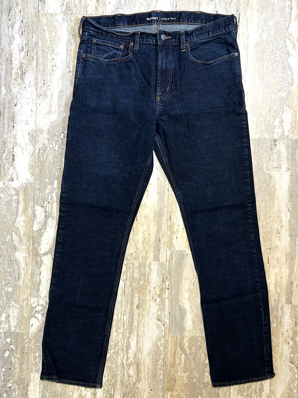 Old Navy Slim Medium Dark Blue Jeans. 36” X 34”.